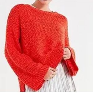 Urban Outfitters Women's orange knit casual fall essential bold Sweater large‎